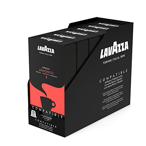Lavazza Premium Coffee Corp Nespresso OriginalLine Compatible Capsules, Armonico Espresso, Dark Roast Coffee, 10 ct